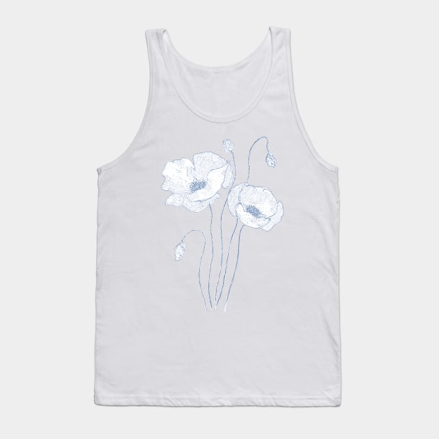 2 poppies line drawing Tank Top by colorandcolor